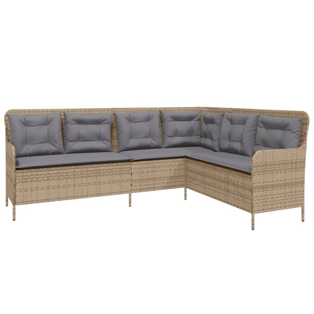 Set Divani da Giardino 2 pz con Cuscini Beige in Polyrattan | homemem39