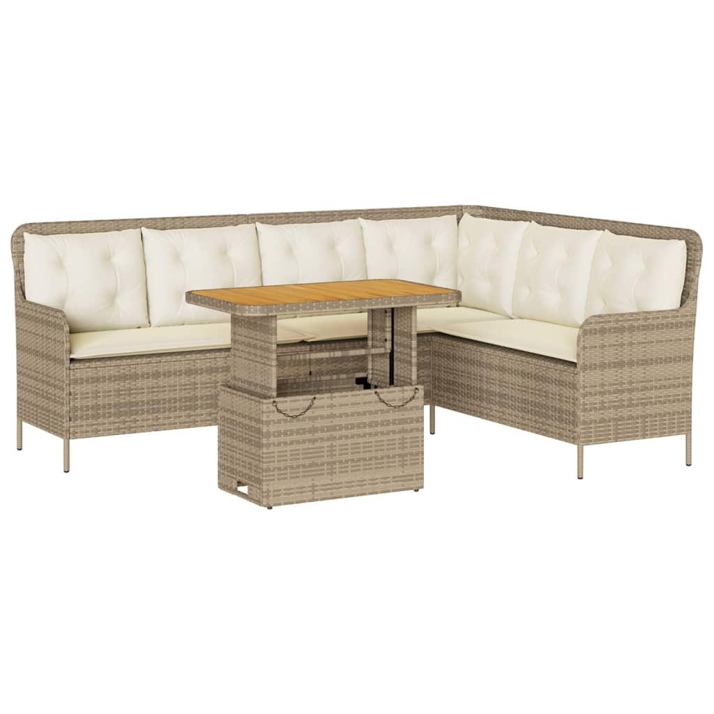 Set Divani da Giardino 2 pz con Cuscini Beige in Polyrattan - homemem39