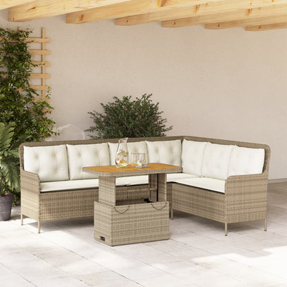 Set Divani da Giardino 2 pz con Cuscini Beige in Polyrattan | homemem39