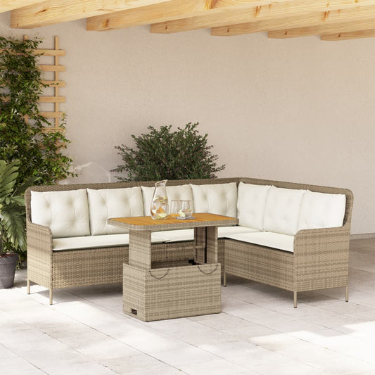 Set Divani da Giardino 2 pz con Cuscini Beige in Polyrattan | homemem39