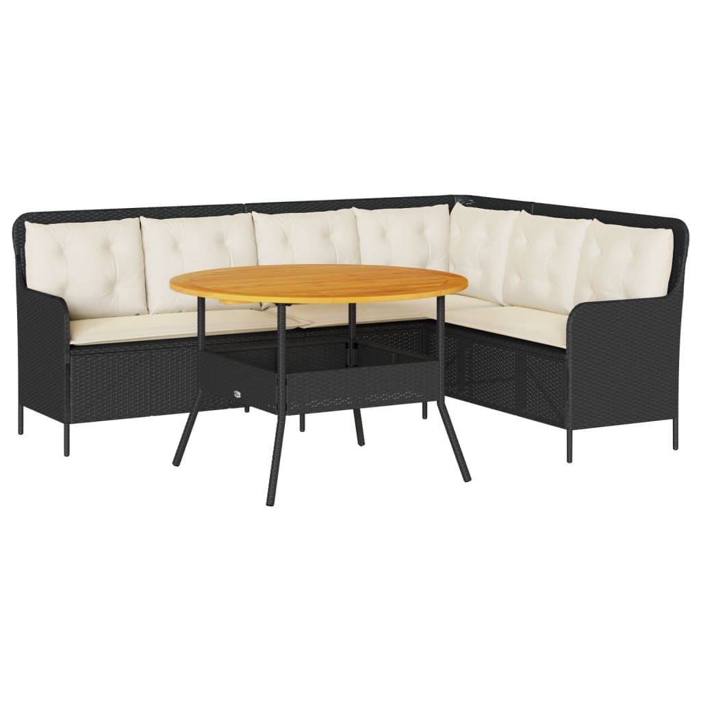 Set Divani da Giardino 2 pz con Cuscini in Polyrattan Nero | homemem39