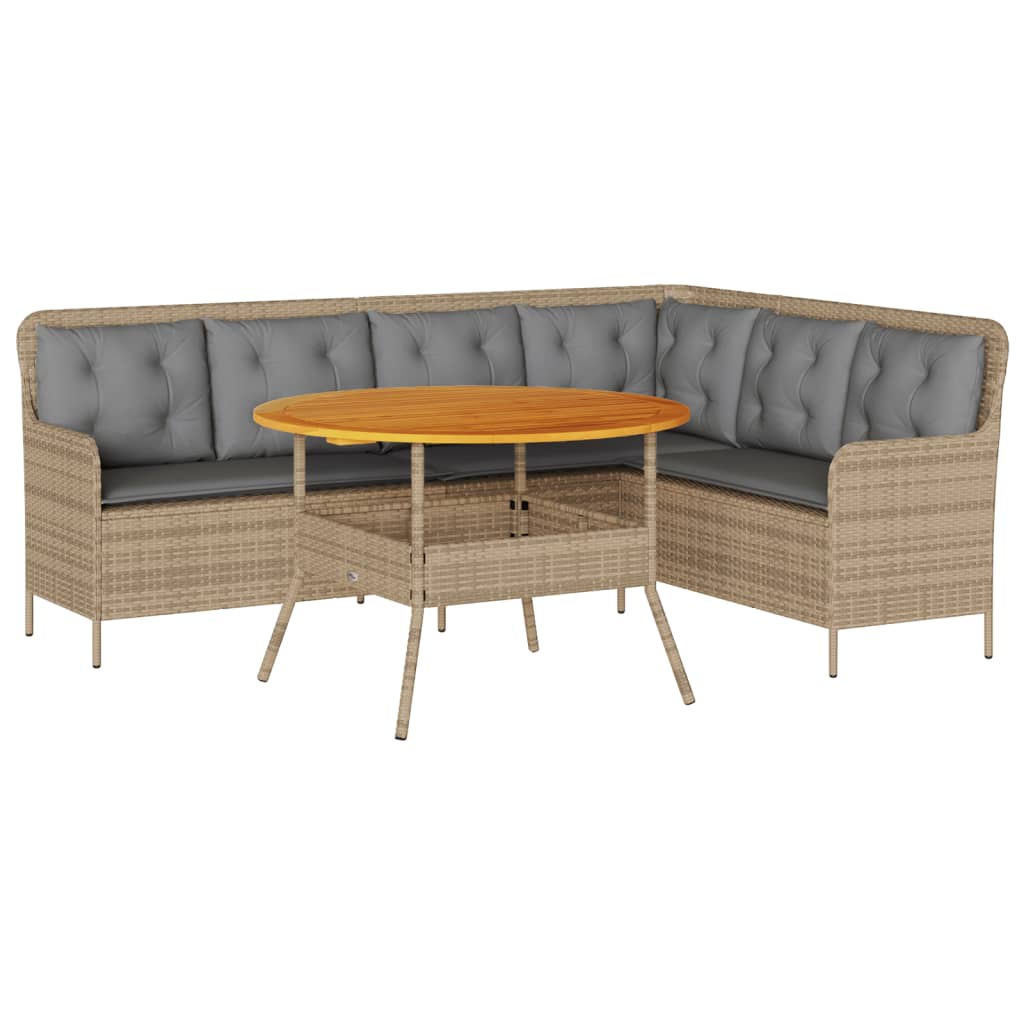 Set Divani da Giardino 2 pz con Cuscini Beige in Polyrattan | homemem39