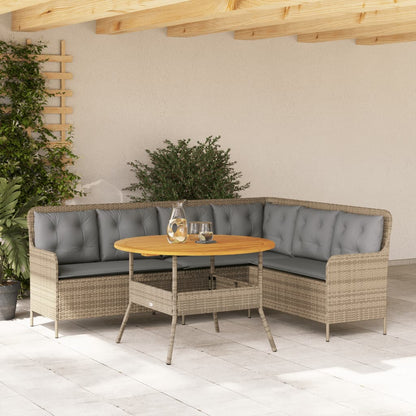 Set Divani da Giardino 2 pz con Cuscini Beige in Polyrattan - homemem39