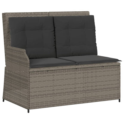 Set Divani da Giardino 3 pz con Cuscini in Polyrattan Grigio