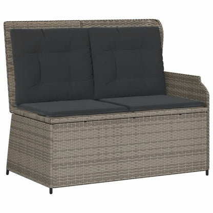 Set Divani da Giardino 3 pz con Cuscini in Polyrattan Grigio