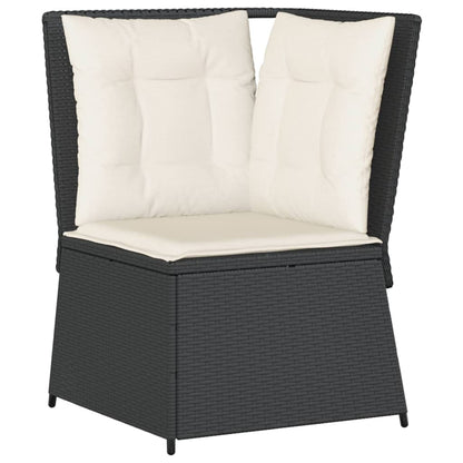 Set Salotto da Giardino con Cuscini 7pz Nero Polyrattan | homemem39