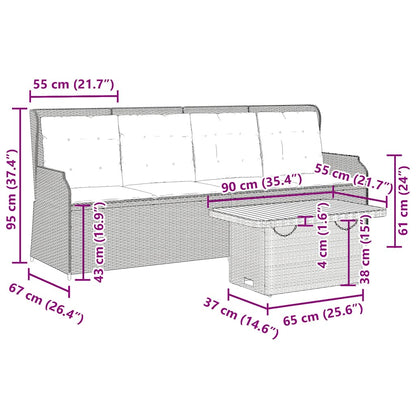 Set Divani da Giardino 3 pz con Cuscini in Polyrattan Grigio | homemem39