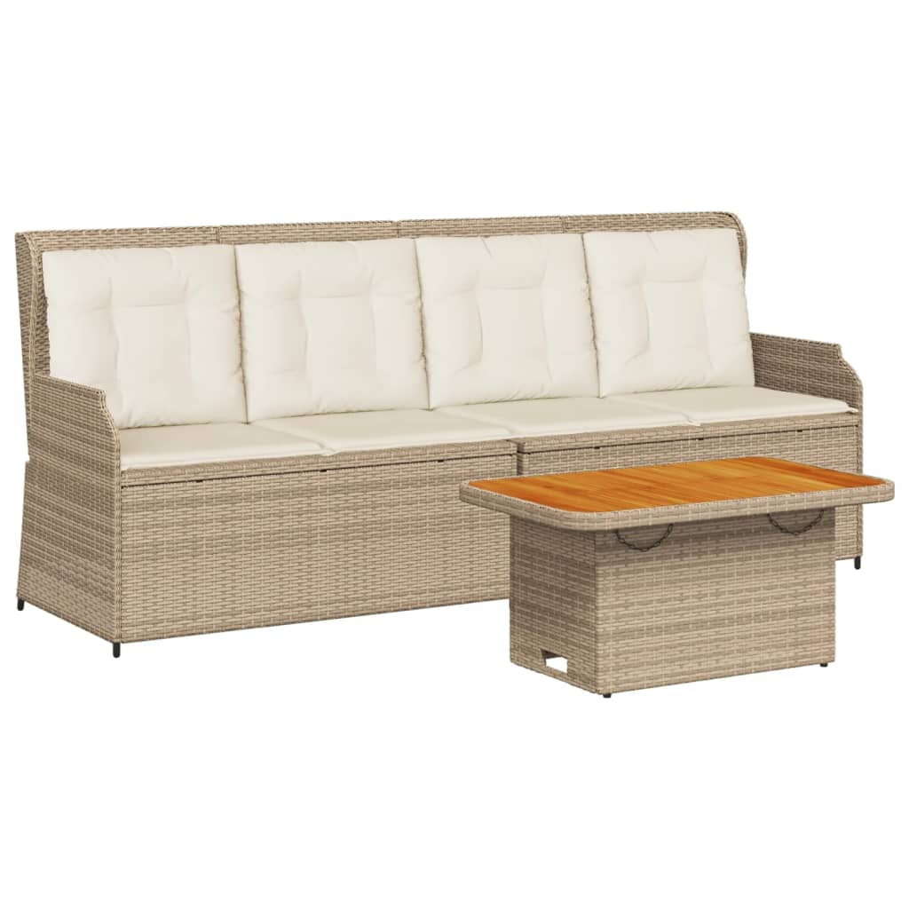 Set Divani da Giardino 3 pz con Cuscini in Polyrattan Beige | homemem39