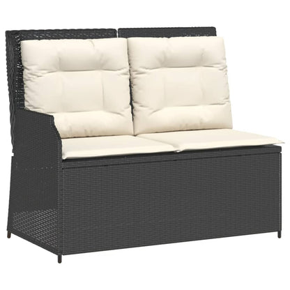 Set Mobili da Giardino 6 pz con Cuscini in Polyrattan Nero | homemem39