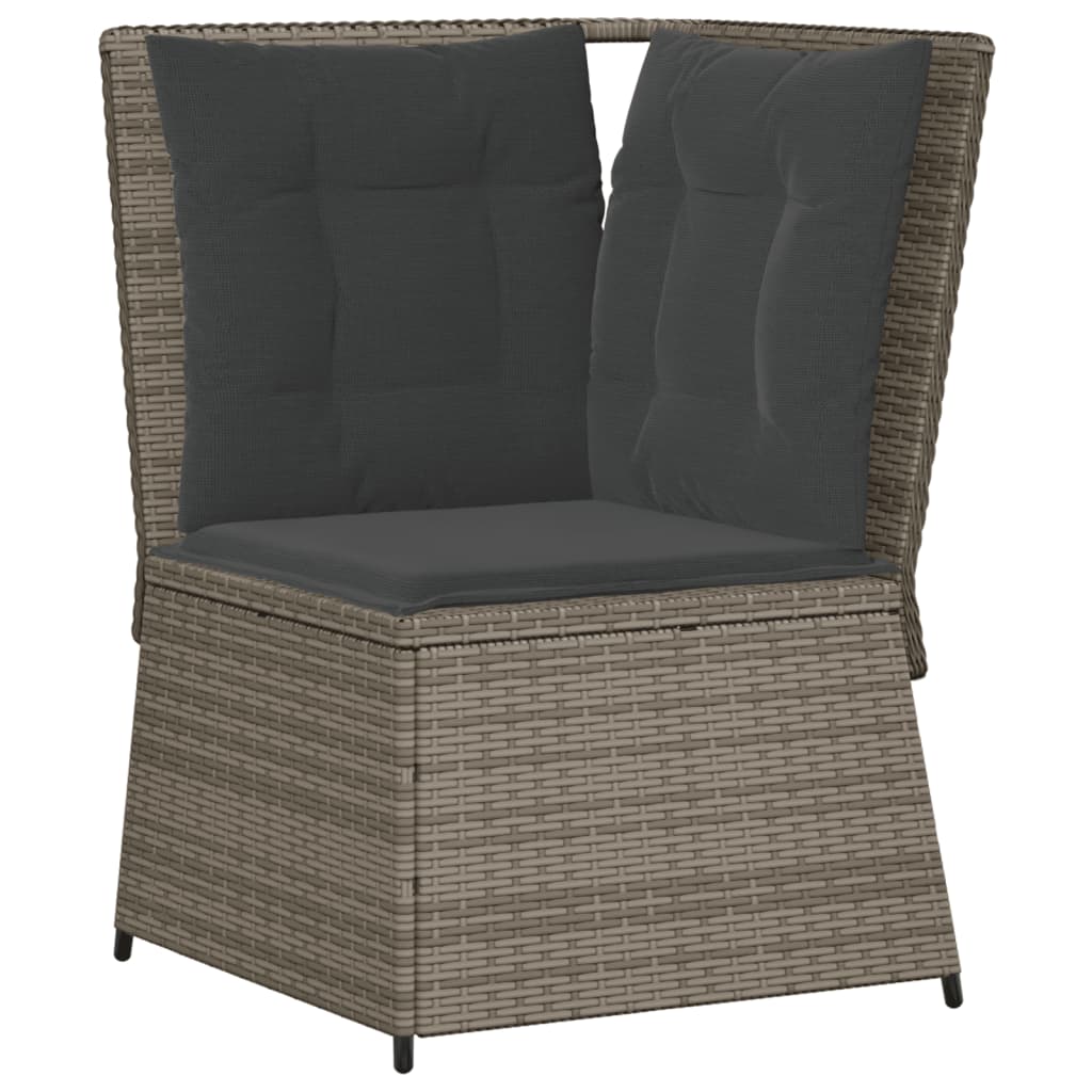Set Divani da Giardino 6 pz con Cuscini in Polyrattan Grigio | homemem39