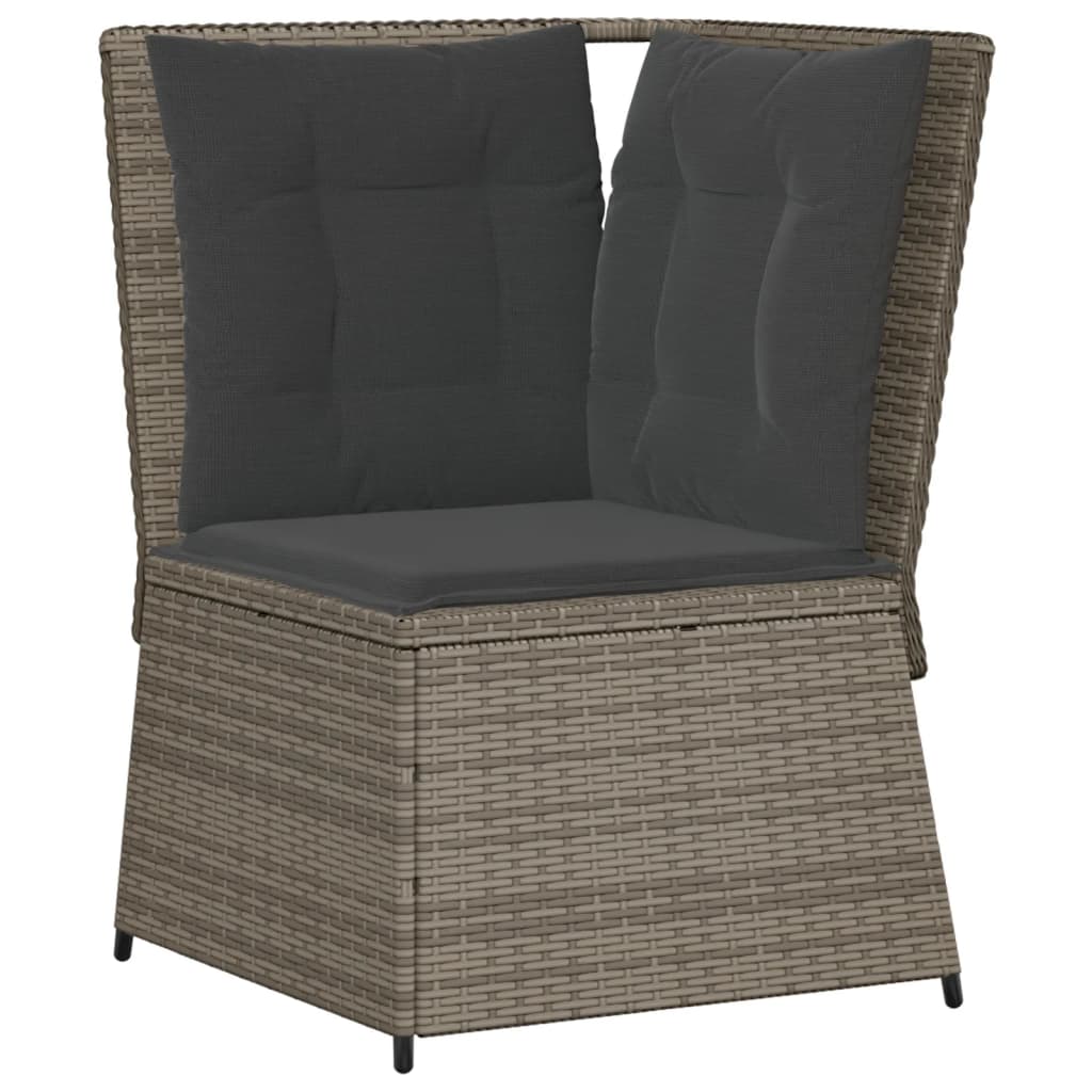 Set Divani da Giardino 5 pz con Cuscini in Polyrattan Grigio | homemem39