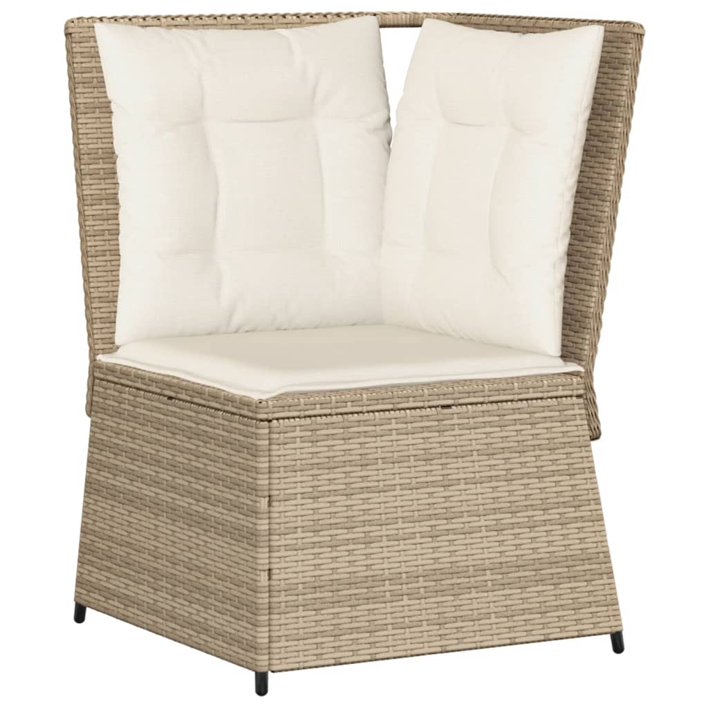 Set Divani da Giardino 5 pz con Cuscini in Polyrattan Beige | homemem39