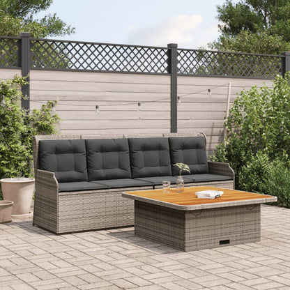 Set Divani da Giardino 3 pz con Cuscini Grigio in Polyrattan | homemem39
