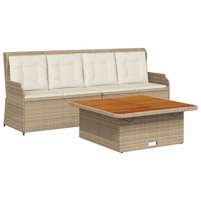 Set Divano da Giardino 3 pz con Cuscini Beige in Polyrattan | homemem39