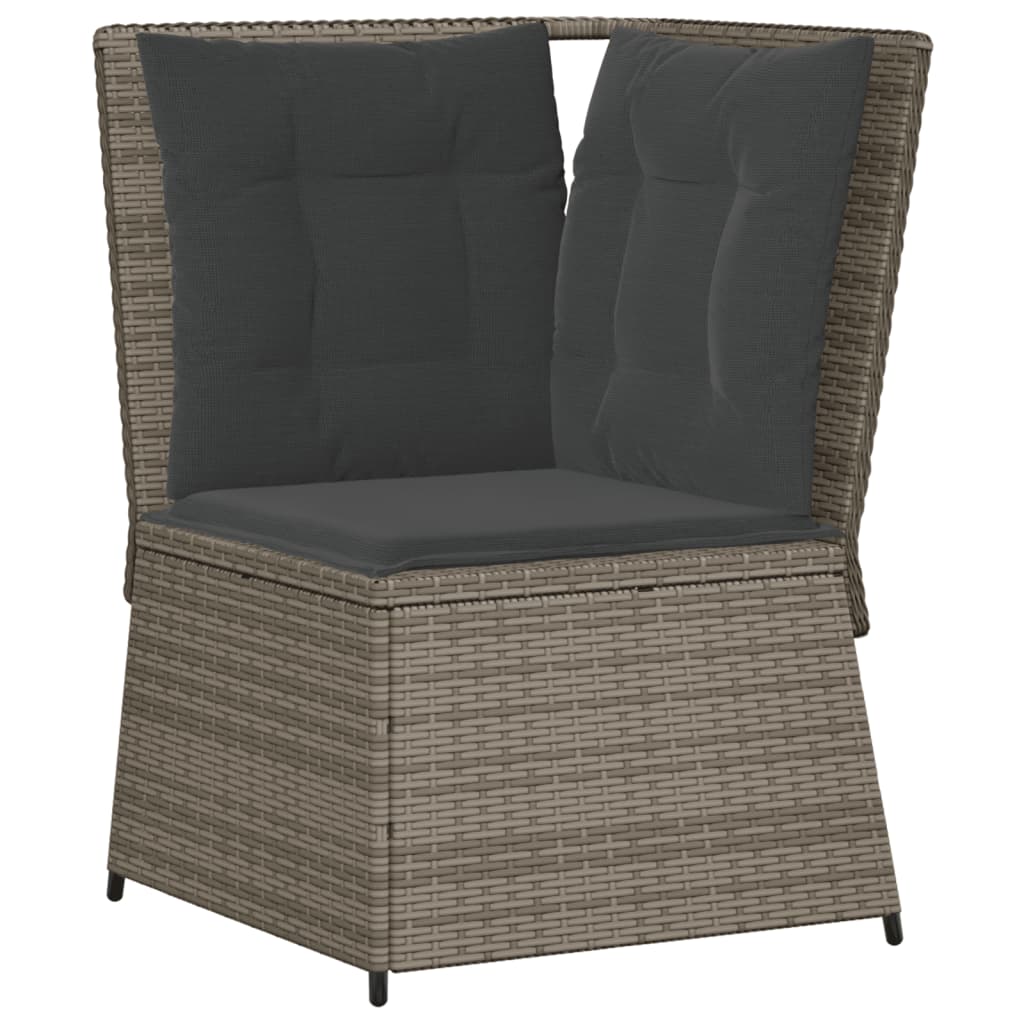 Set Divani da Giardino 6 pz con Cuscini in Polyrattan Grigio