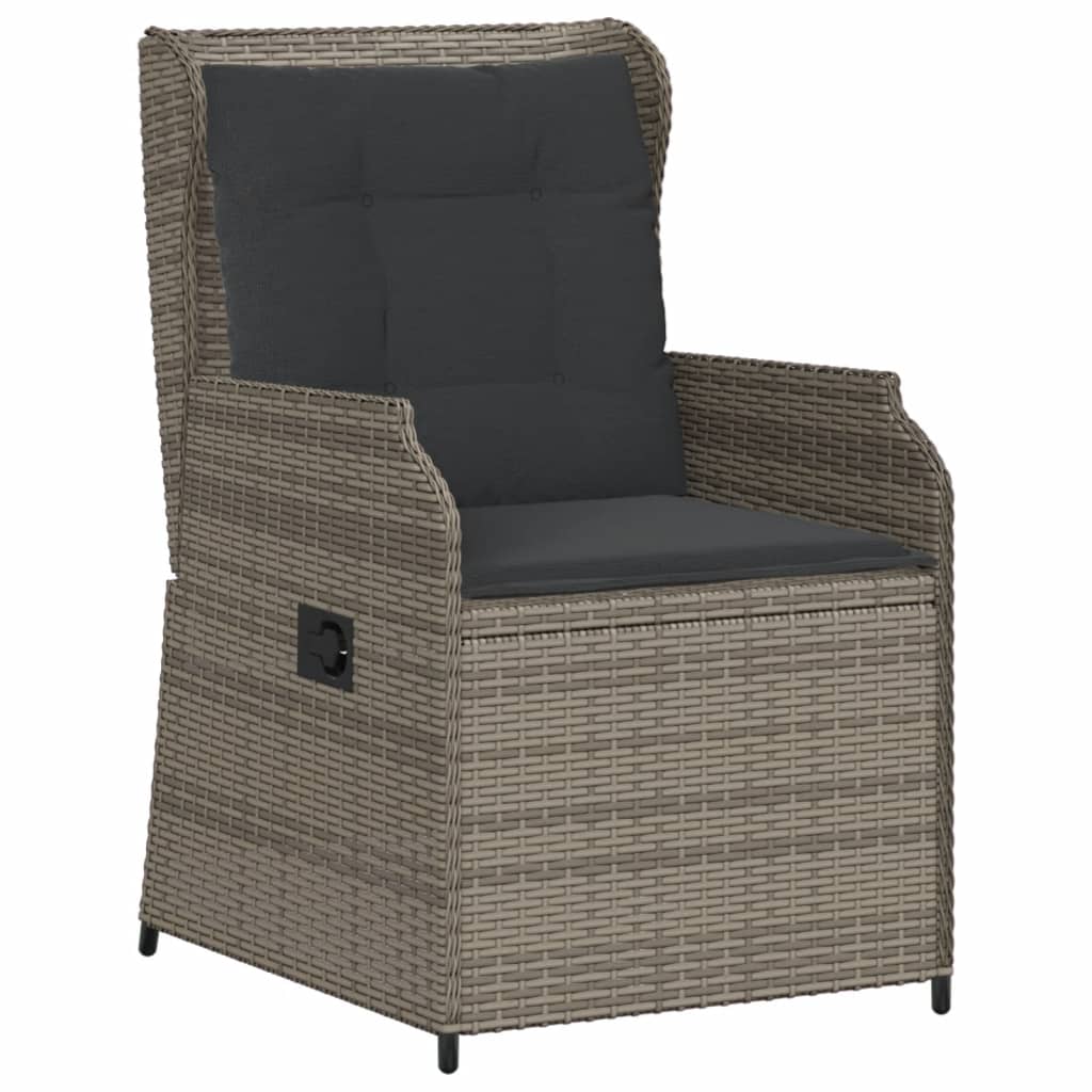 Set Divani da Giardino 6 pz con Cuscini in Polyrattan Grigio