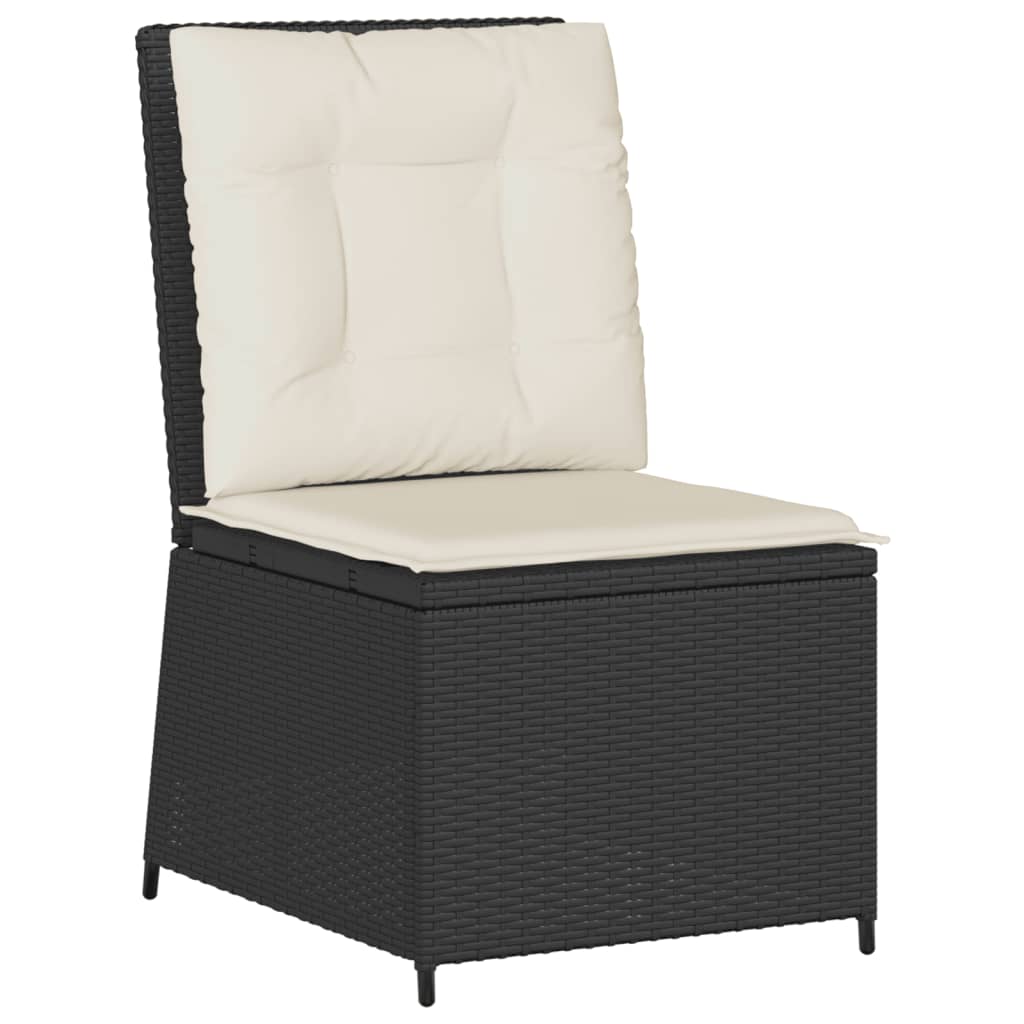 Set Divani da Giardino 5 pz con Cuscini Nero in Polyrattan | homemem39