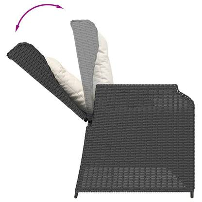 Set Divani da Giardino 5 pz con Cuscini Nero in Polyrattan | homemem39
