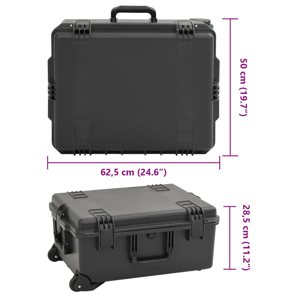 Valigetta da Volo Portatile Nera 62,5x50x28,5 cm in PP | homemem39