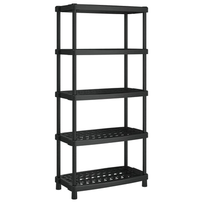 Scaffale a 5 Ripiani Nero 93,5x45,5x194,5 cm in PP - homemem39