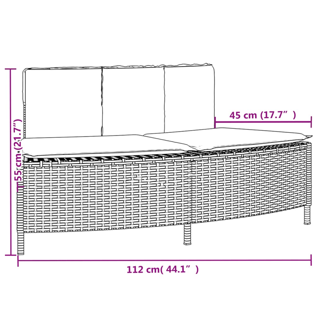 Bordo per Spa Grigio in Polyrattan e Legno Massello di Acacia