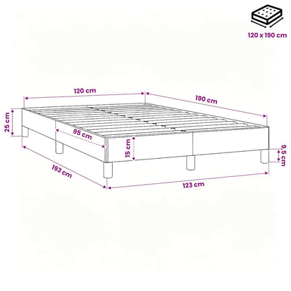 Giroletto senza Materasso Tortora 120x190 cm Tessuto
