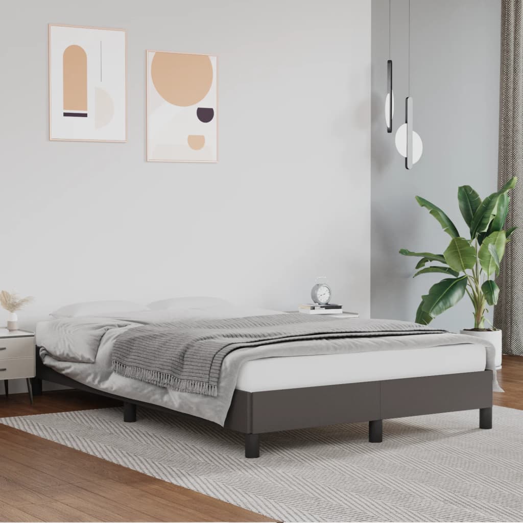 Giroletto senza Materasso Grigio 120x190 cm Similpelle