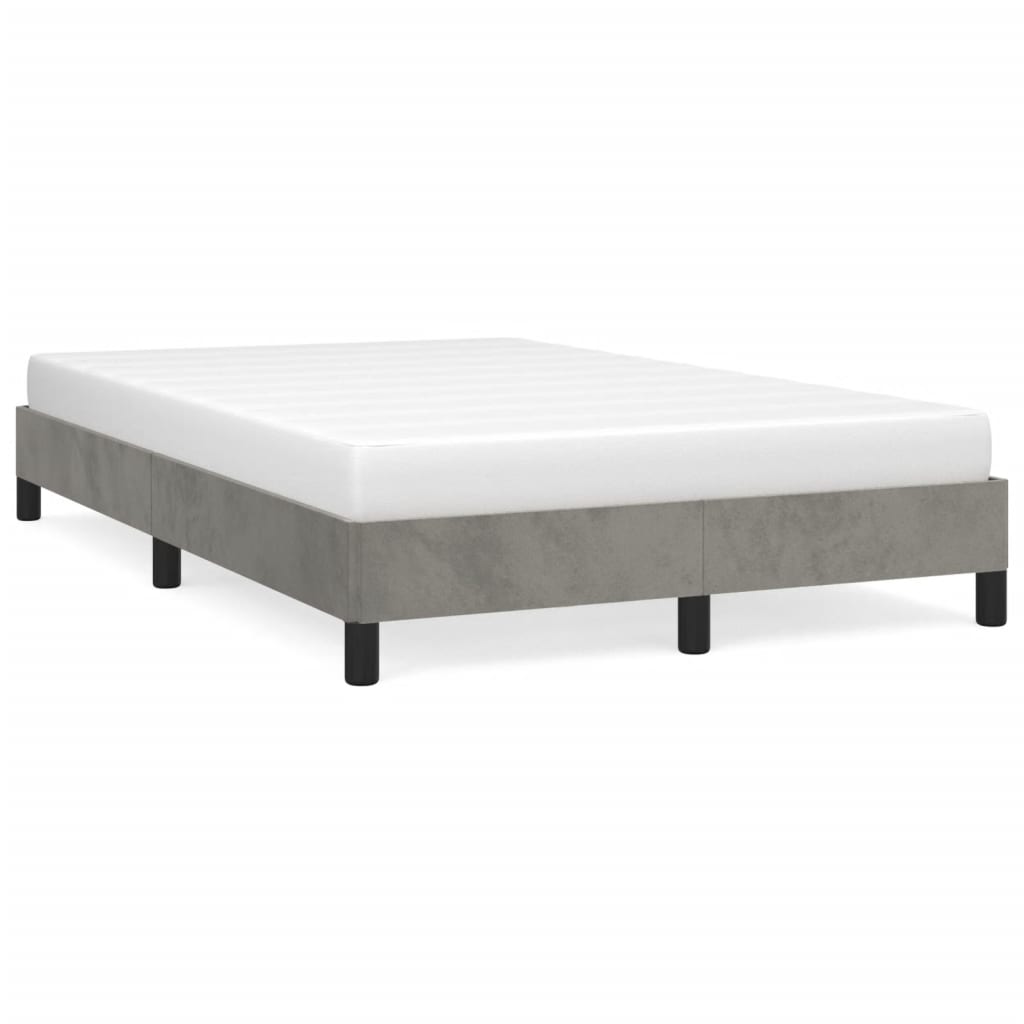 Giroletto senza Materasso Grigio Chiaro 120x190 cm Velluto