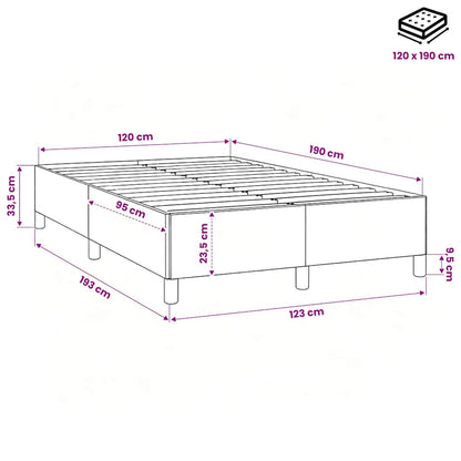 Giroletto senza Materasso Tortora 120x190 cm Tessuto