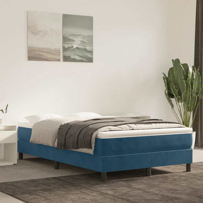 Giroletto a Molle con Materasso Blu Scuro 120x190 cm in Velluto