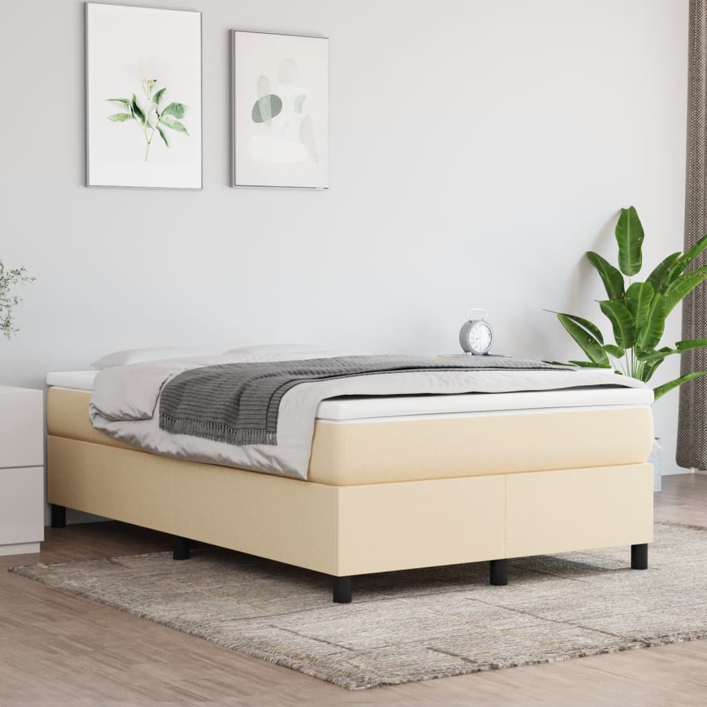 Giroletto a Molle con Materasso Crema 120x190 cm in Tessuto | homemem39