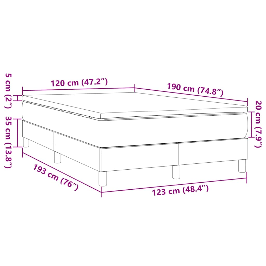Giroletto a Molle con Materasso Marrone Scuro 120x190cm Tessuto | homemem39