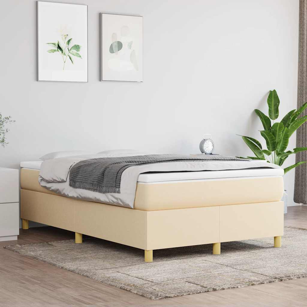 Giroletto a Molle con Materasso Crema 120x190 cm in Tessuto | homemem39