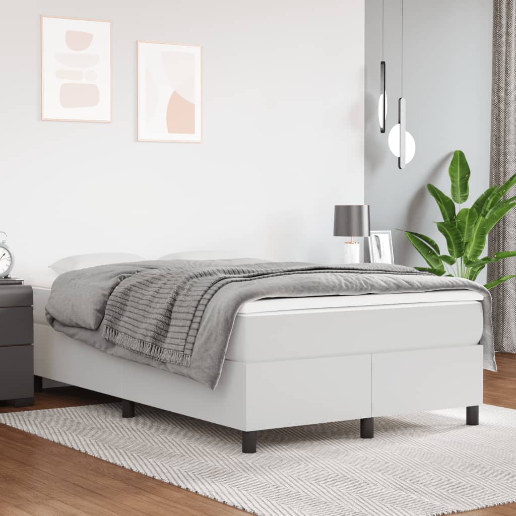 Giroletto a Molle con Materasso Bianco 120x190 cm in Similpelle | homemem39