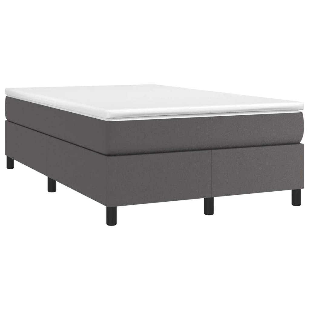 Giroletto a Molle con Materasso Grigio 120x190 cm in Similpelle | homemem39