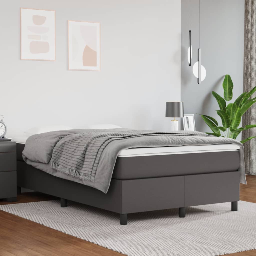 Giroletto a Molle con Materasso Grigio 120x190 cm in Similpelle | homemem39