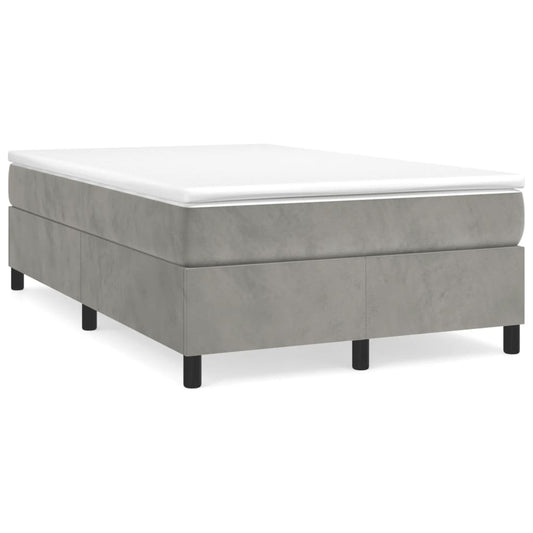 Giroletto a Molle con Materasso Grigio Chiaro 120x190cm Velluto