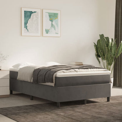 Giroletto a Molle con Materasso Grigio Scuro 120x190 cm Velluto | homemem39