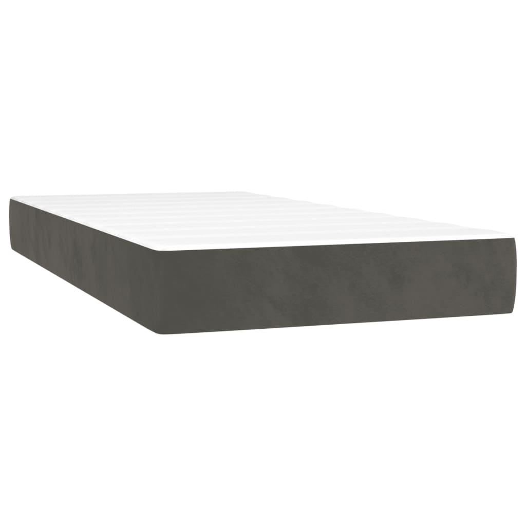 Giroletto a Molle con Materasso Grigio Scuro 120x190 cm Velluto | homemem39