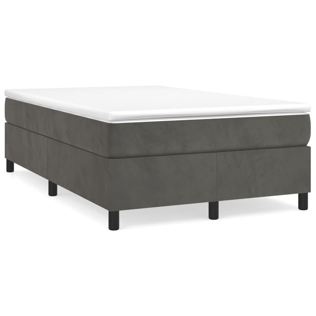 Giroletto a Molle con Materasso Grigio Scuro 120x190 cm Velluto | homemem39