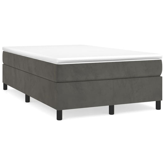 Giroletto a Molle con Materasso Grigio Scuro 120x190 cm Velluto | homemem39