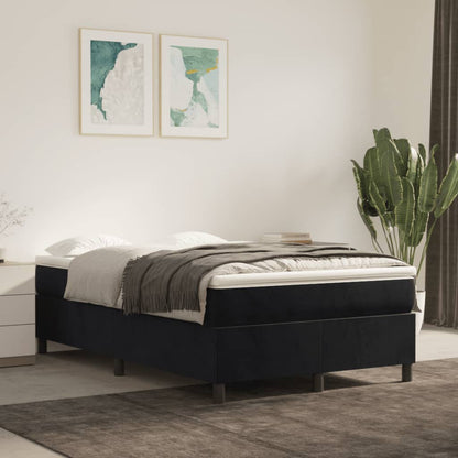 Giroletto a Molle con Materasso Nero 120x190 cm in Velluto | homemem39
