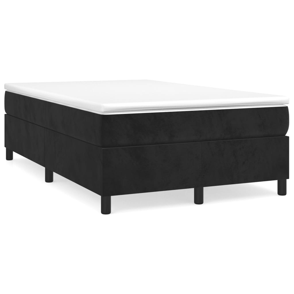 Giroletto a Molle con Materasso Nero 120x190 cm in Velluto | homemem39