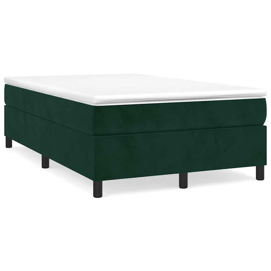 Giroletto a Molle con Materasso Verde Scuro 120x190 cm Velluto