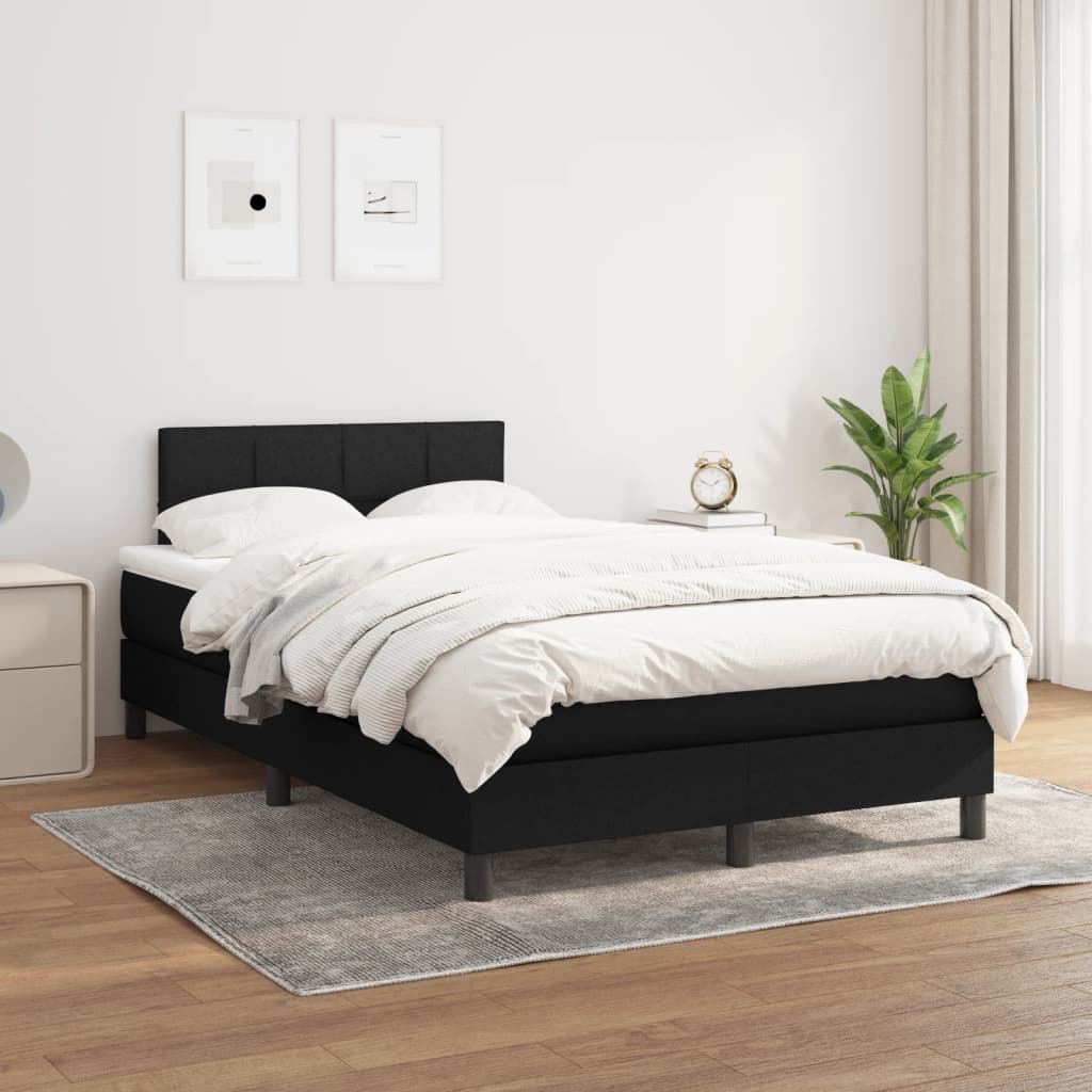 Giroletto a Molle con Materasso Nero 120x190 cm in Tessuto | homemem39
