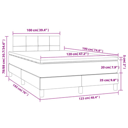 Giroletto a Molle con Materasso Blu 120x190 cm in Tessuto | homemem39