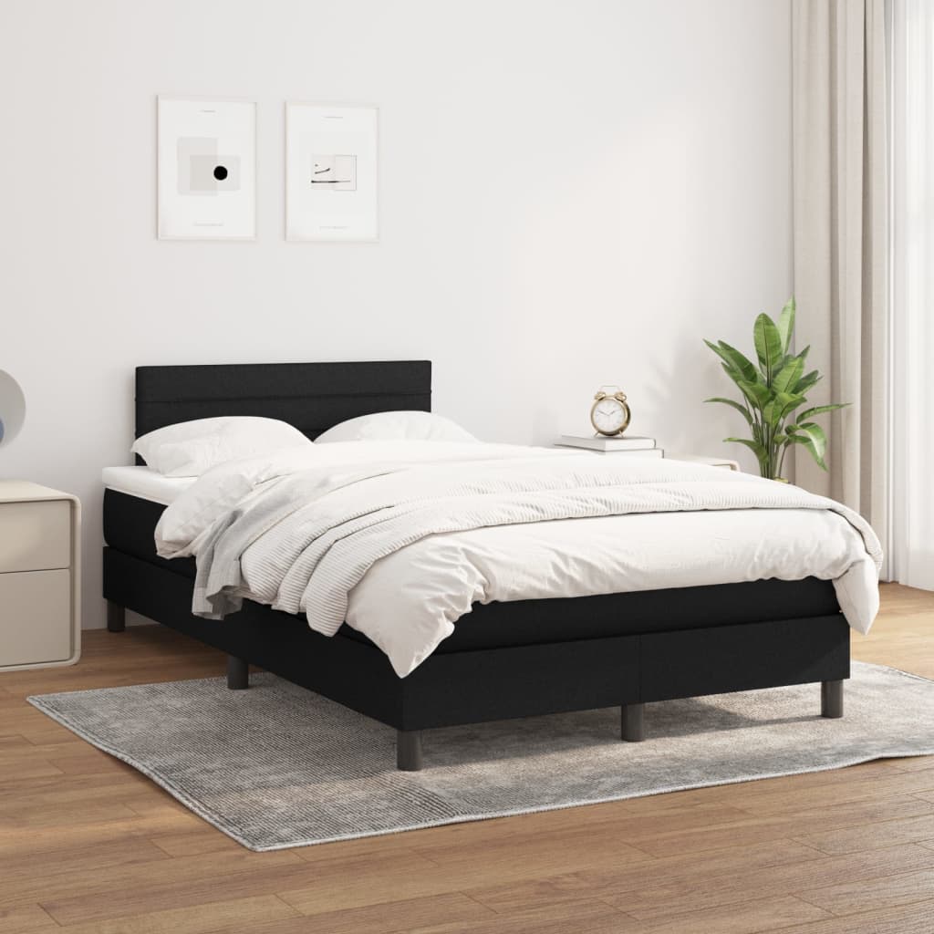 Giroletto a Molle con Materasso Nero 120x190 cm in Tessuto | homemem39