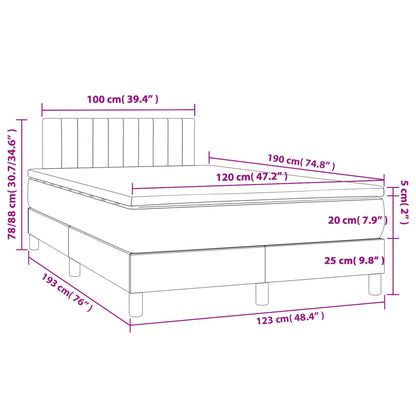 Giroletto a Molle con Materasso Blu 120x190 cm in Tessuto | homemem39