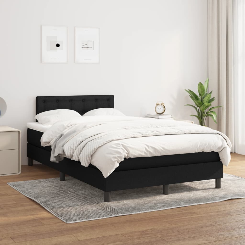 Giroletto a Molle con Materasso Nero 120x190 cm in Tessuto | homemem39