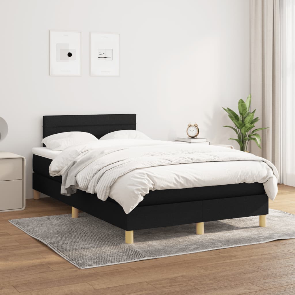Giroletto a Molle con Materasso Nero 120x190 cm in Tessuto | homemem39